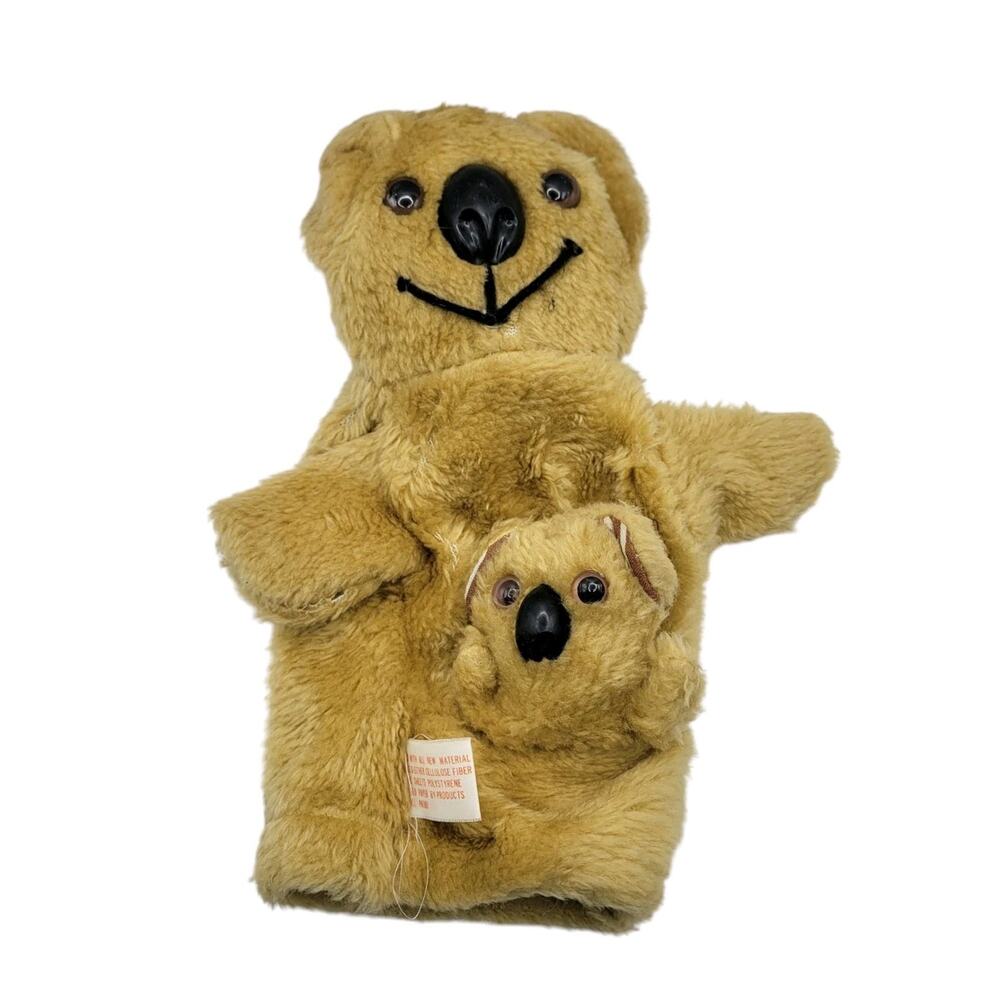 Vintage 1977 Dan Dee Koala & Baby 9" Plush Puppet Toy